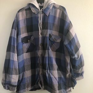 Button Down Flannel ZipUp Hoodie Combo